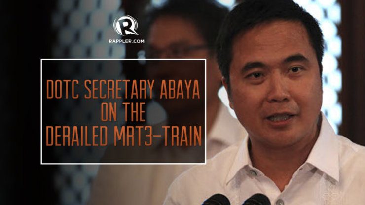 DOTC Sec. Abaya on derailed MRT3 train