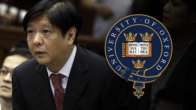 Oxford University confirms Bongbong Marcos got only ‘special diploma’