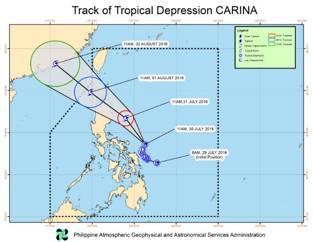 12 areas under signal no. 1 due to Carina