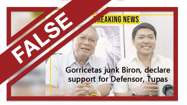 FALSE: ‘Daily Guardian post’ on Gorricetas junking ally Biron