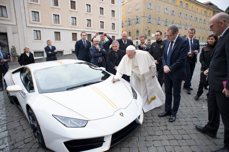 Pope Francis on Lamborghini gift: Better to auction off