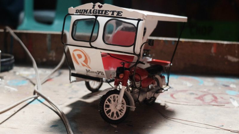 FINISHED PRODUCT. It takes four days for Andy Villaruel to finish a miniature tricycle  