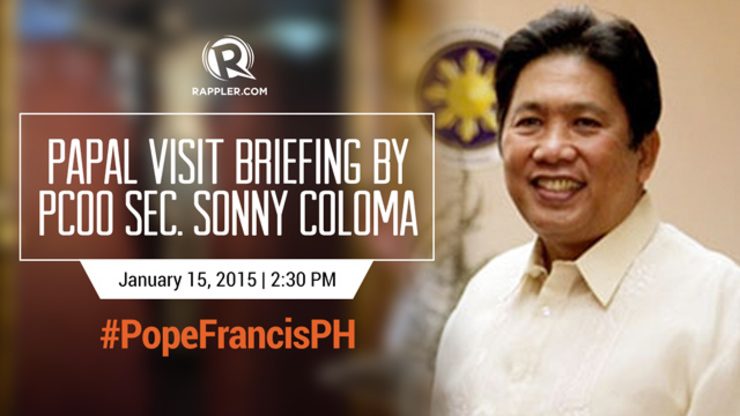 Papal visit briefing by PCOO Sec. Sonny Coloma