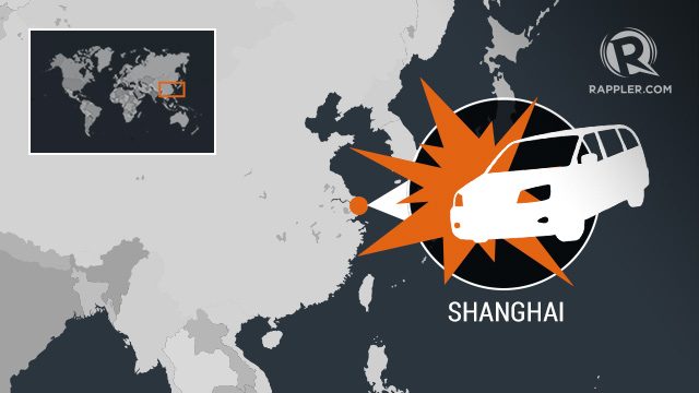 18 hurt as burning van slams into crowd in Shanghai