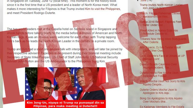 FACT CHECK: Trump didn’t invite Kim Jong Un to visit Philippines and meet Duterte