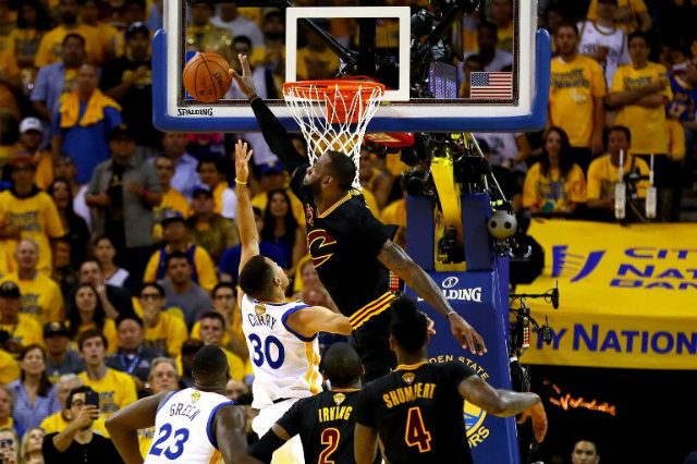 WATCH: LeBron James rejects Curry, Iguodala in Game 7 win