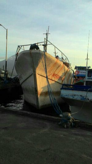 SEIZED BOAT. This photo shows mother vessel Love Merben 2 in Indonesia. Photo from Sentro 