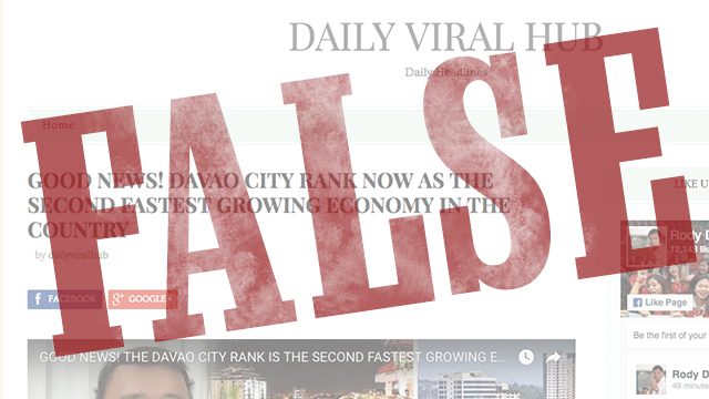 FACT CHECK: Davao Region, not city, is ‘2nd fastest growing economy’ in PH