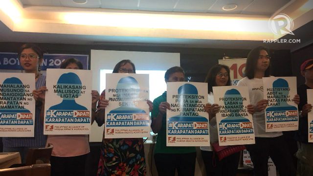 CHANGE. Human rights advocates call on candidates to adopt a rights-based governance in their platforms. Photo by Jodesz Gavilan/Rappler 