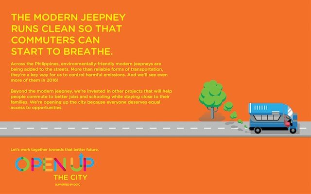MODERN JEEPS. The DOTC plans to impose an age limit on jeeps to improve passenger safety and keep up the Philippines' commitment to its environmental goals. Graphic courtesy of DOTC 