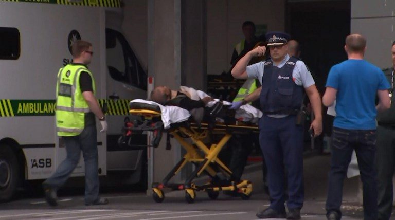 DARKEST DAYS. An image grab from TV New Zealand taken on March 15, 2019, shows a victim arriving at a hospital following the mosque shooting in Christchurch. Photo grabbed from TV New Zealand/AFP  