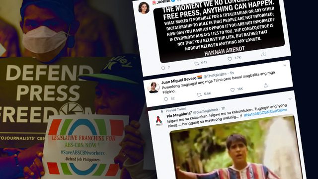 Artists, personalities show support for ABS-CBN amid shutdown order