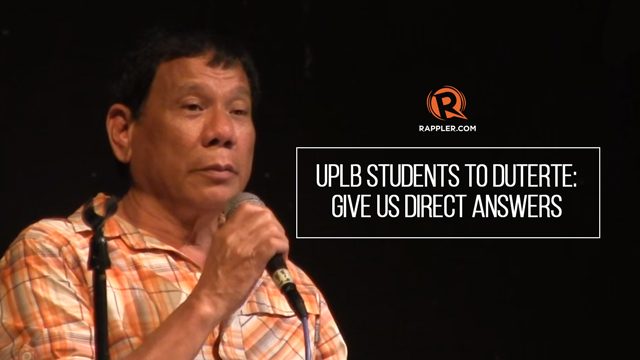 UPLB students to Duterte: Give us direct answers