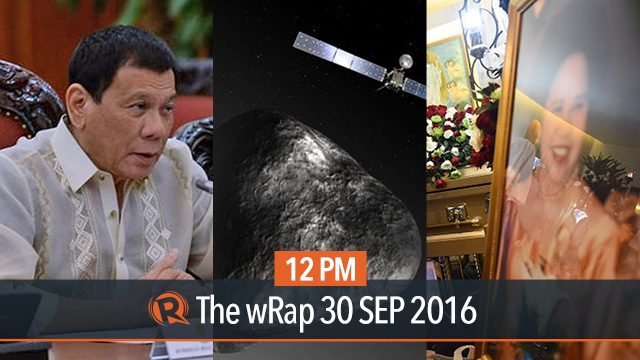 Duterte & US, Miriam Santiago, Rosetta crash | 12PM wRap