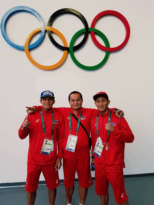 From left: Charly Suarez, Nolito Velasco and Rogen Ladon are settling into Rio. Photo from Ladon's Facebook account 