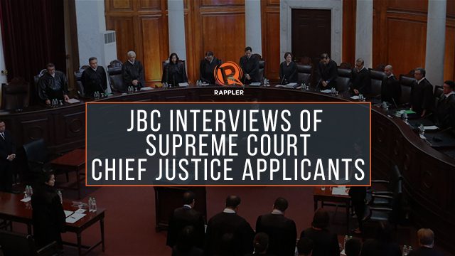 WATCH: JBC interviews of Supreme Court chief justice applicants