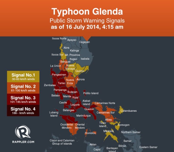 Typhoon #GlendaPH batters south Luzon