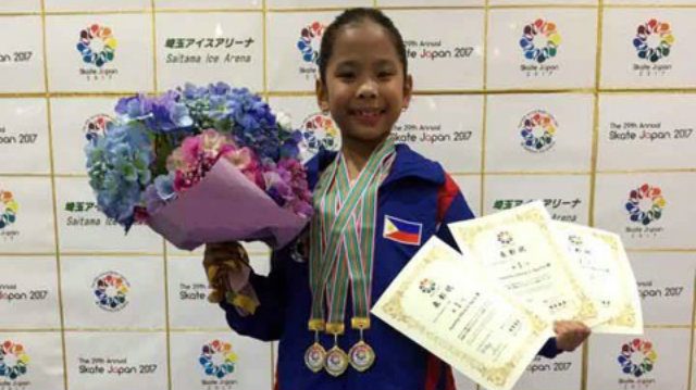 Filipina figure skater, age 7, bags 3 golds in Japan tourney