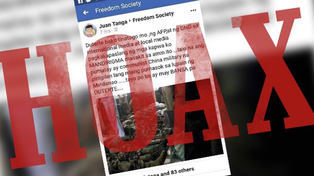 HOAX: ‘Slain Filipino soldiers’ photo in military ‘cover-up’