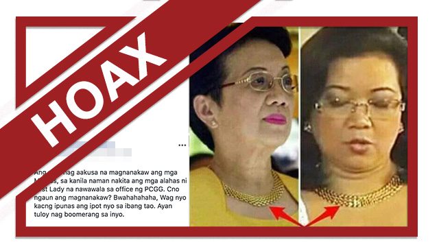 HOAX: Cory Aquino, Sereno wear ‘Imelda Marcos’ necklace’