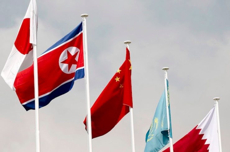 Asiad takes down national flags over North Korea protest fears