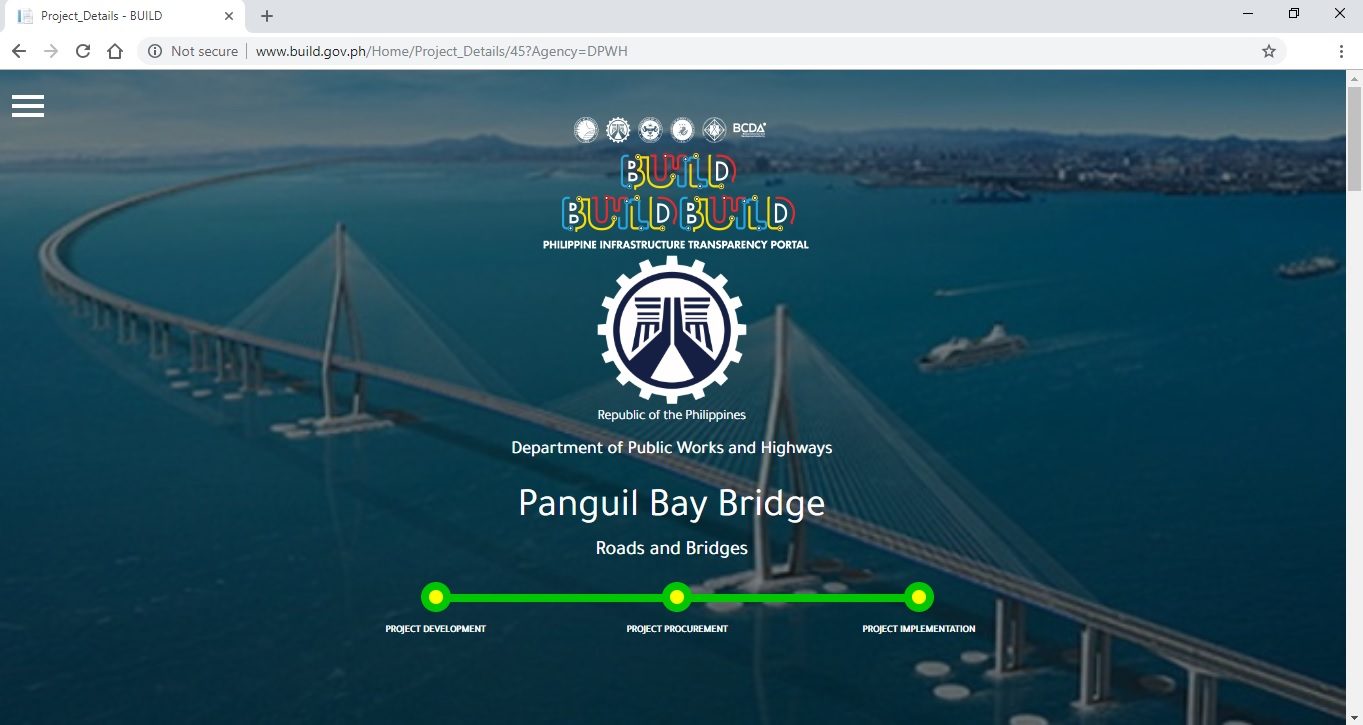 PANGUIL BRIDGE. The DPWH uses a mirror image of the Incheon Bridge in South Korea as concept photo of a bridge currently being constructed in the Philippines.      
