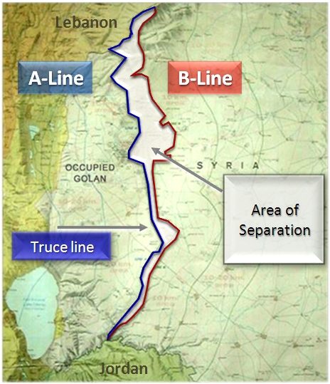 A map of the area of separation in the Golan Heights. Courtesy: UNDOF website 