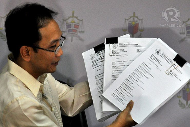 PLUNDER. The Ombudsman files plunder charges against the first set of people involved in the multi-billion-peso pork barrel scam. Photo by Inoue Jaena/Rappler