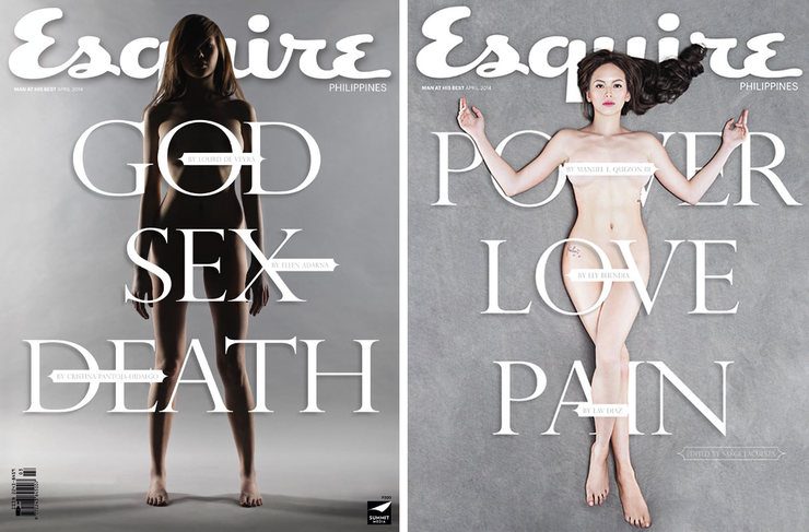 DOUBLE FEATURE. The April issue of Esquire Magazine  featuring Ellen Adarna. Photo by Jake Verzosa