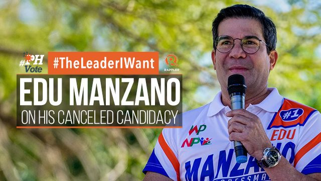 #TheLeaderIWant: Edu Manzano on his canceled candidacy