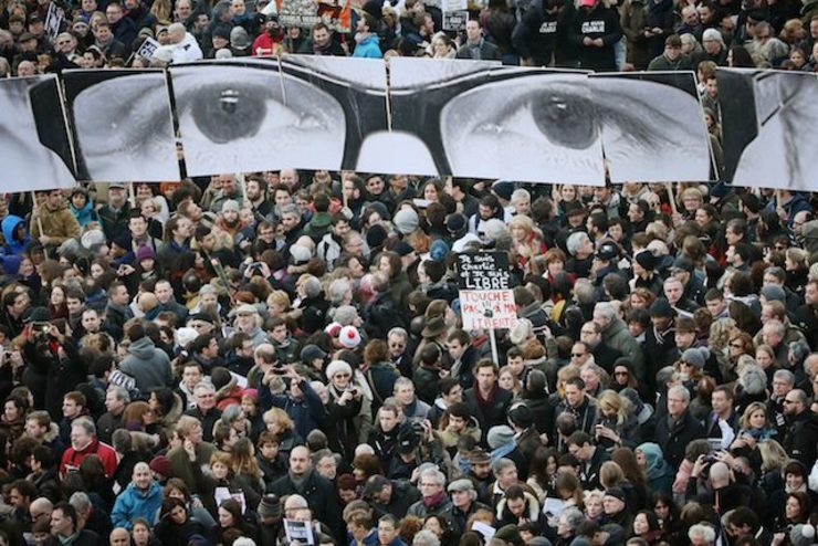 MASS GATHERING. People gather for a march against terrorism in Paris, France, 11 January 2015. Frederik Vo Erichsen/EPA