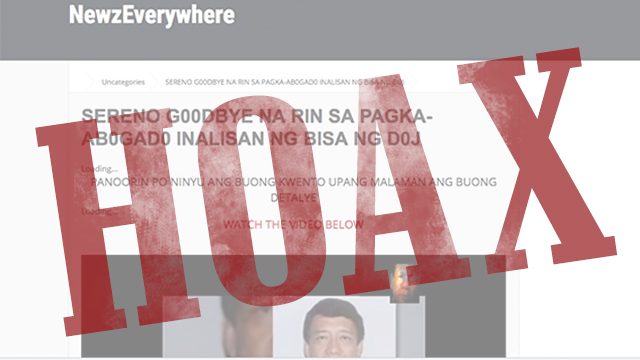 HOAX: Former chief justice Sereno is disbarred by DOJ