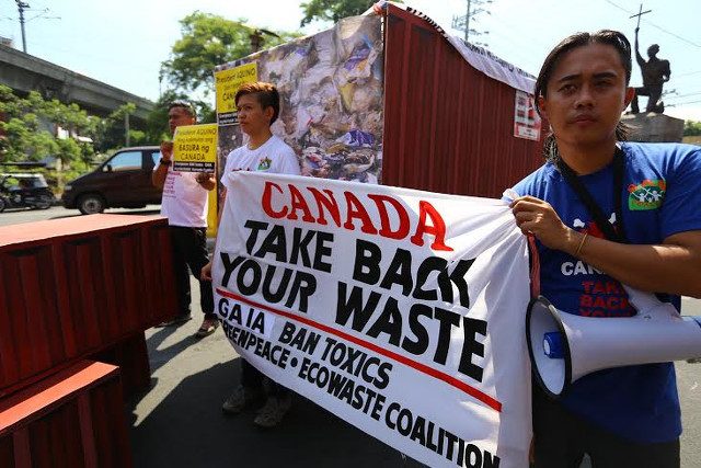 NOT A DUMPSITE. Green groups demand that Canada ship back the intercepted illegal garbage on May 4, 2015. Photo by Gigie Cruz/BAN Toxics 