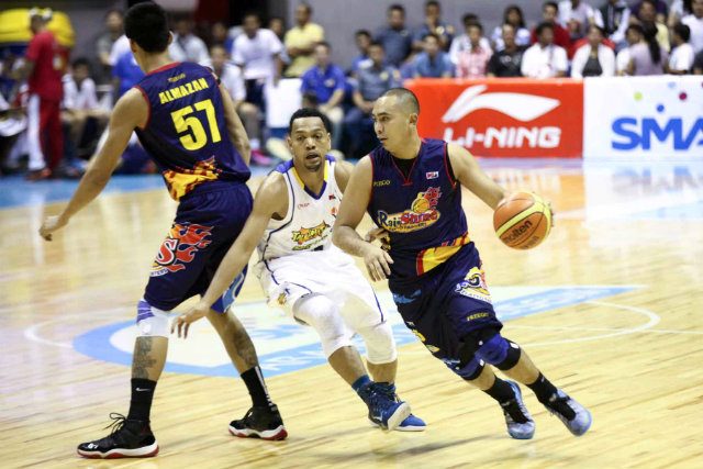 MARQUEE MATCH-UP. Jayson Castro (L) and Paul Lee (R) have high mutual respect for each other's games. File photo by Nuki Sabio/PBA Images 