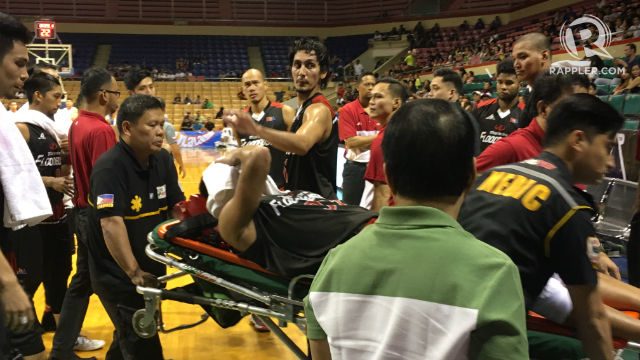Mahindra rookie Escoto injures knee, gets stretchered off