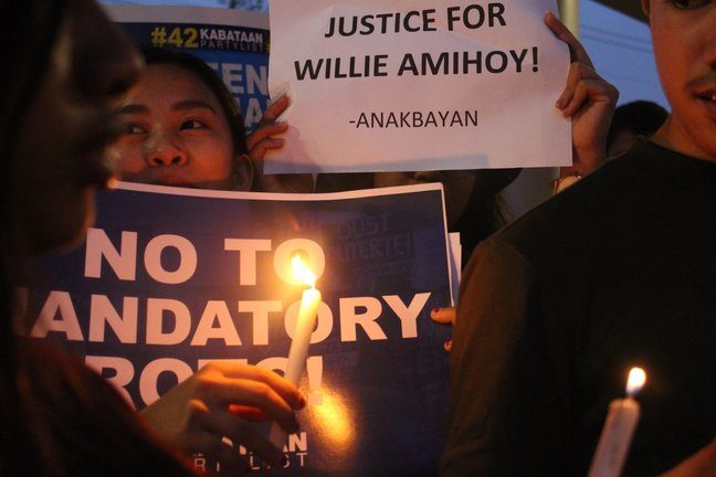 JUSTICE. Anakbayan Partylist seeks justice for Willy Amihoy saying in a statement that his brutal murder expands the tally of victims of AFP's ROTC program. Photo courtesy of Kabataan Panay  