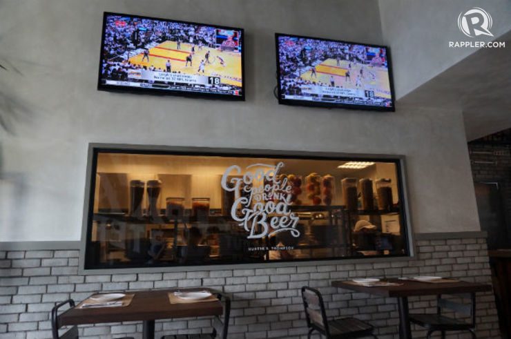 SEE. You can watch your food being prepared through the glass kitchen window or see who wins at the NBA games – there are television sets around the restaurant.