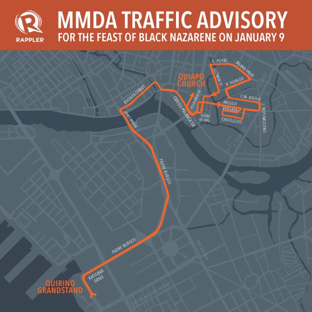 Rerouting schemes for Black Nazarene procession