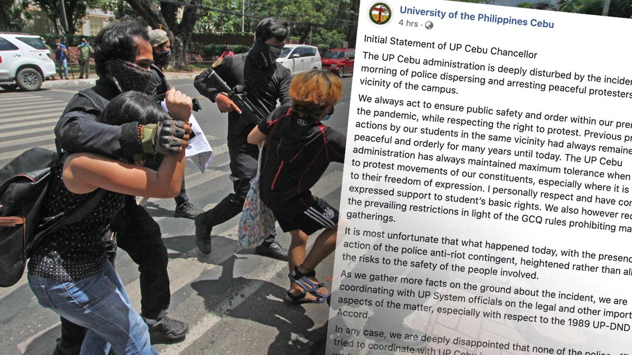 U.P. Cebu to probe whether cops violated U.P.-DND accord in arrest of protesters