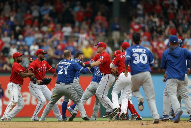 WATCH: Vicious punch strikes Blue Jays player in bench-clearing brawl
