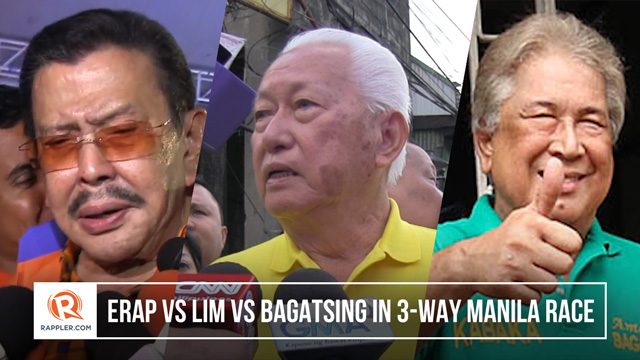 WATCH: Erap vs Lim vs Bagatsing in Manila race