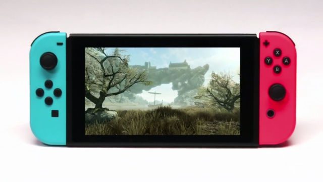 SKYRIM ON SWITCH. You can role-play as Link with Skyrim on the Switch. Screen shot from livestream. 