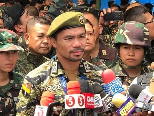 Pacquiao visits troops in Marawi