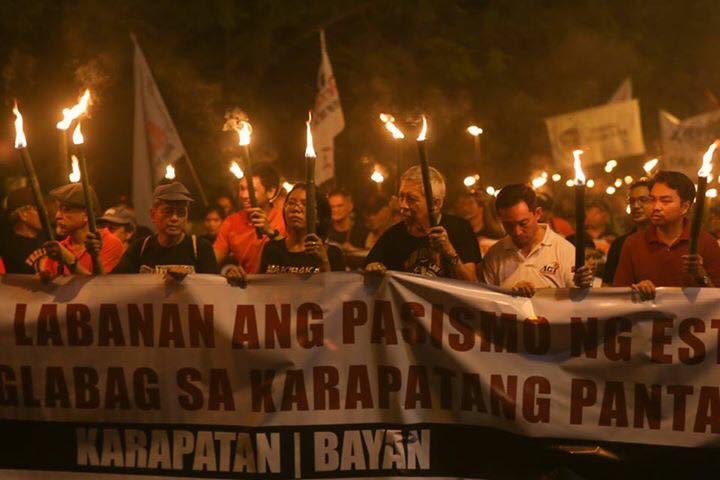 FIGHT AGAINST FASCISM. Karapatan and other militant groups protest against the alleged 'state fascism and human rights violations' on Human Rights Day on December 10, 2016. Photo courtesy of Karapatan 