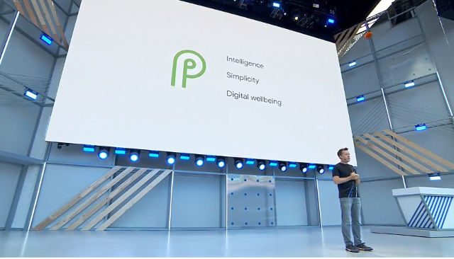 ANDROID P. Dave Burke, VP of Engineering on the Android team, walks us through Android P. Screenshot from YouTube livestream. 