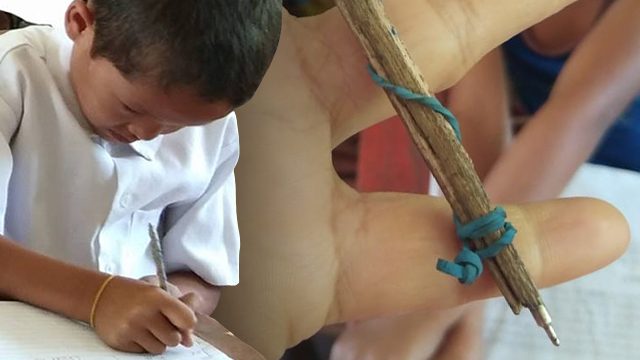 VIRAL: Grade 2 student from Samar uses makeshift ballpen for school