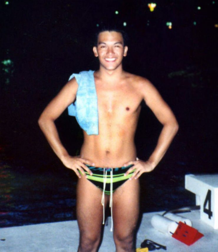 SWIM. A photo from 1992 during Franco's days as a competitive swimmer in Keio University, Japan.