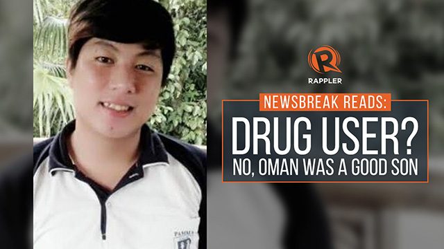 Newsbreak Reads: Drug user? No, Oman was a good son