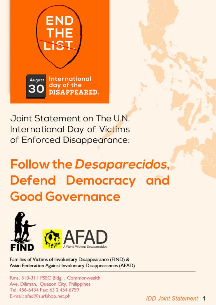 Follow the Desaparecidos: Defend democracy and good governance