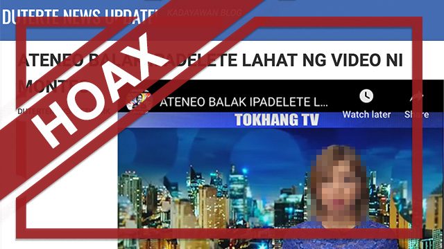 HOAX: Ateneo to ‘delete all videos of bullying incident’